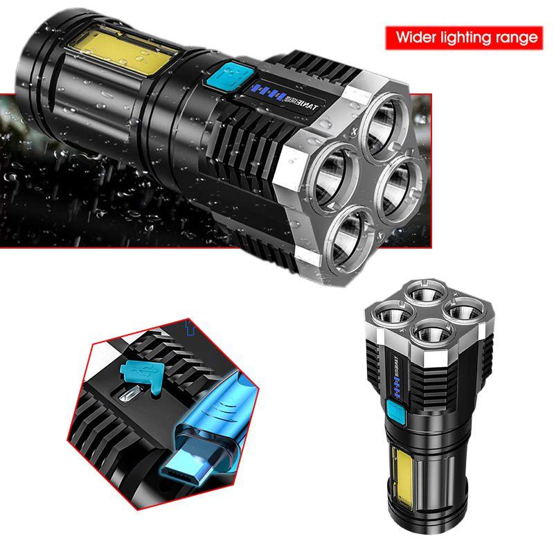 Torch Bright Super Led Flashlight Usb Rechargeable Hiking Camping Tactical Lamp