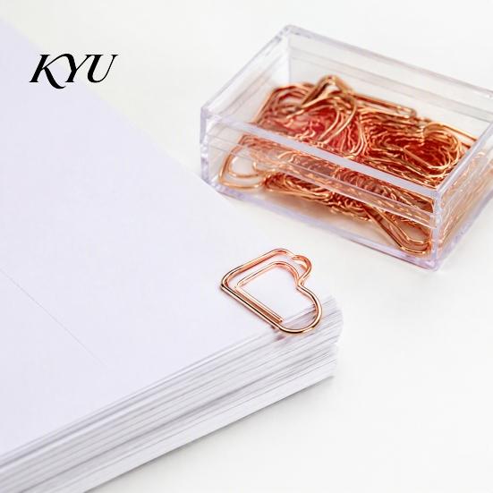 Decorative Page Markers 10PCS Rose Gold Metal Paper Clips, Cartoon Shape Clips Bookmarks, Creative Documents Organizers for Office And School