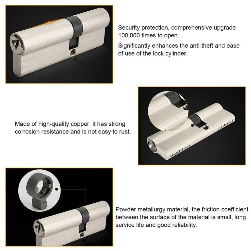 Kupfer Doppel-Offen-Schließzylinder Diebstahlsicher Holz Türschlosszylinder(L=60mm(30/30))