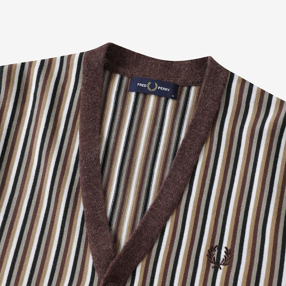 Fred Perry [Sharp] Alpaca Trim Fine Stripe Cardigan - Carrington Roadbrick Afpm2417602-U53