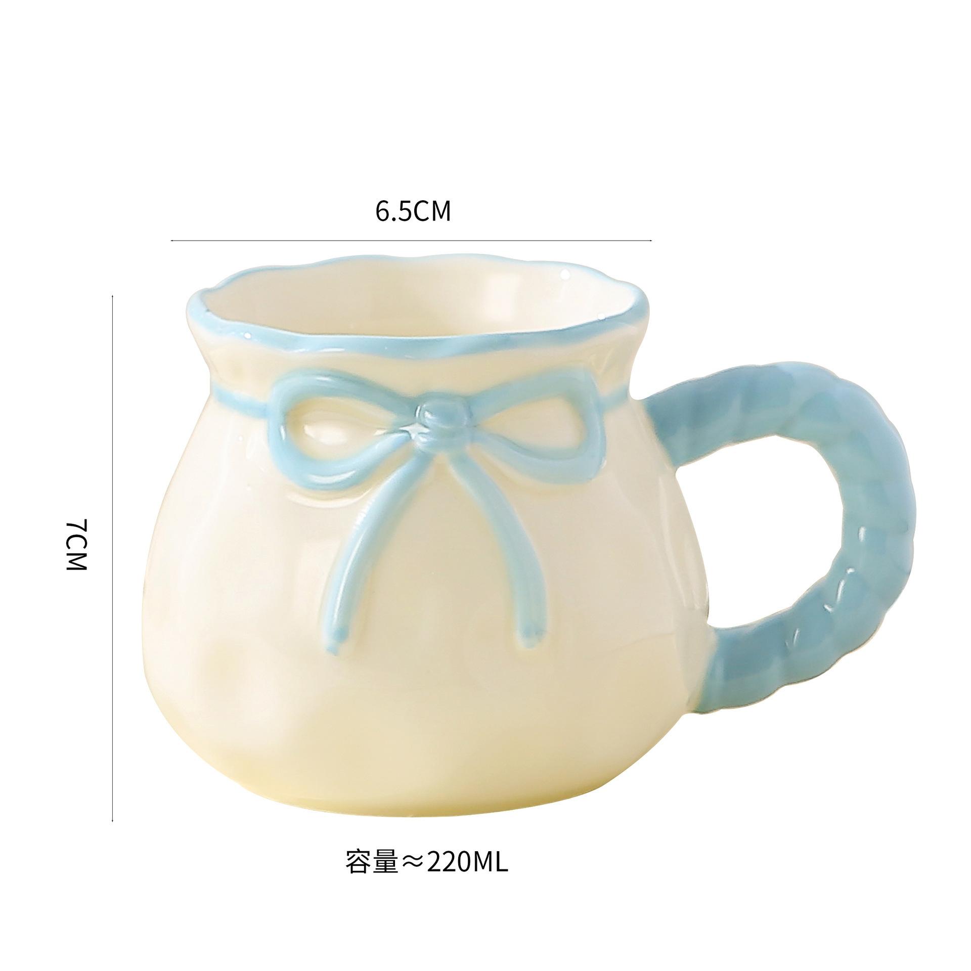 

New Year S Gift Bow Ceramic Water Set Tea Set Household Housewarming New Home Ornament Company Celebration Gift Cup
