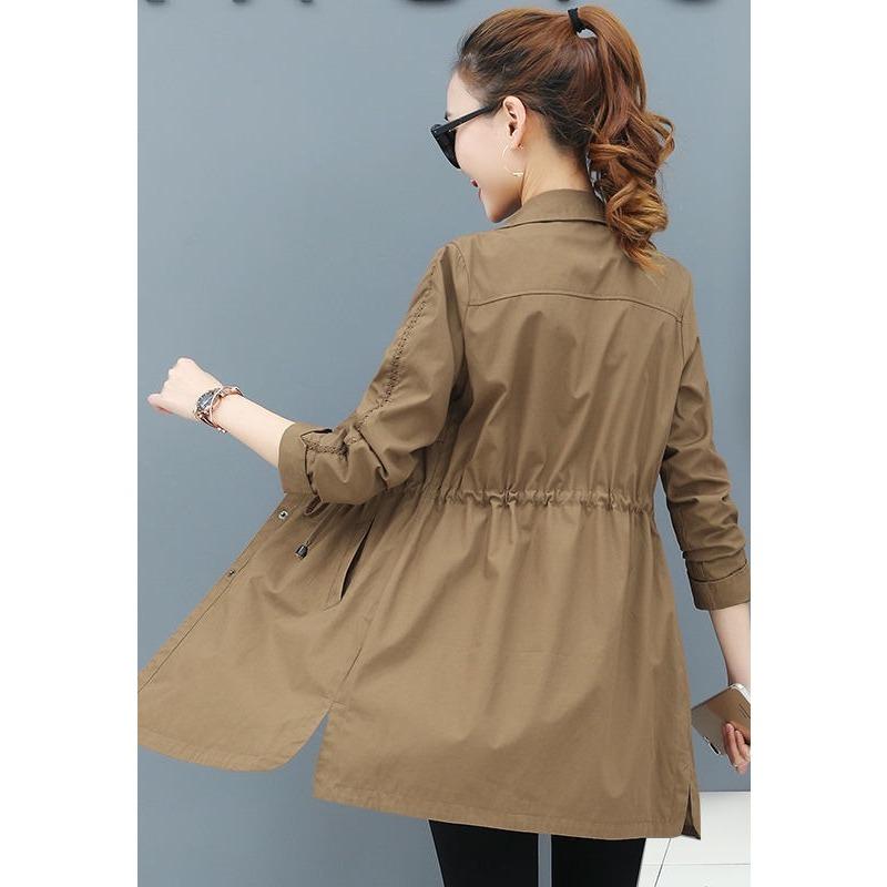 

Windbreaker Women s Mid-Length Korean Style Spring and Autumn New Top Small Early Spring Thin Versatile Jacket 3XL