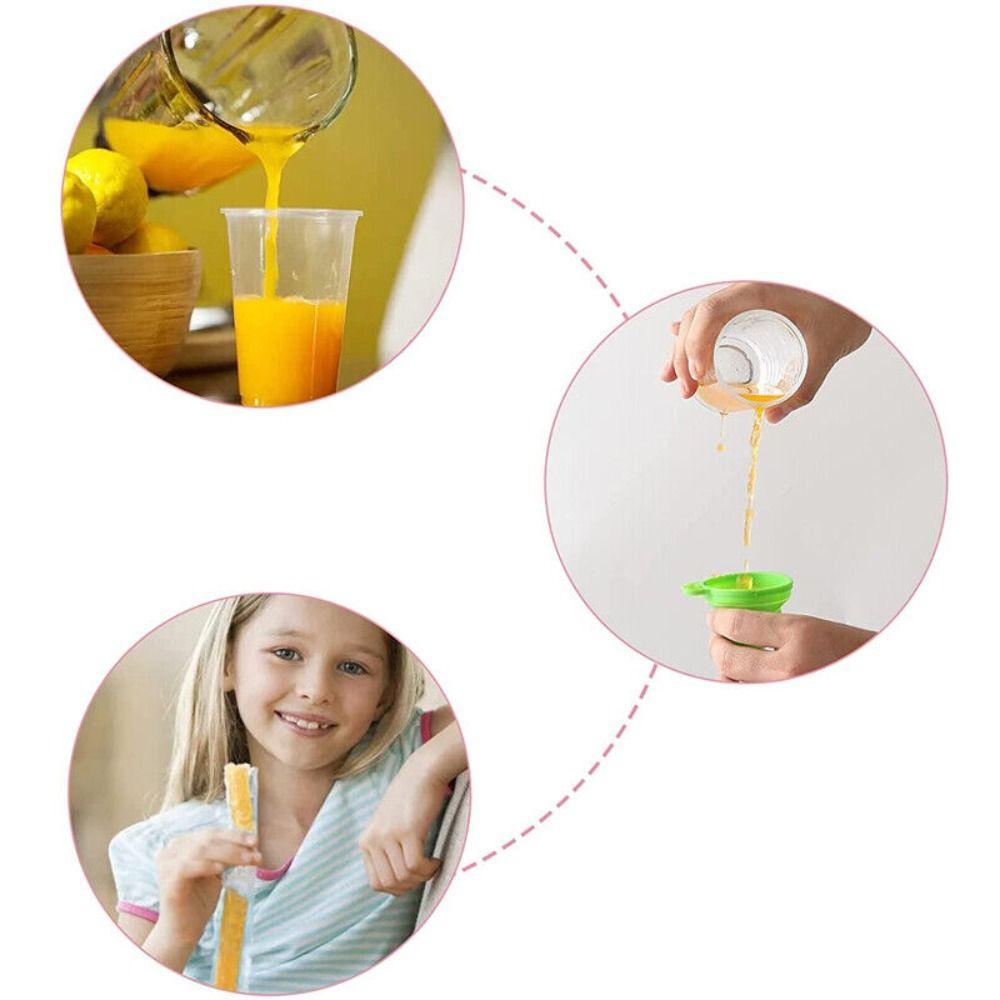 20/40pcs Transparent Ice Cream Bag Reusable Ice Popsicle Bags with Funnel Zip Lock Ice-Making Bags for Summer
