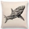 New Ornate Brave Animals Totems Free Beast Faith Tattoo Prints Cushion Cover Sofa Throw Pillow Case Owl Elephant Shark Bear