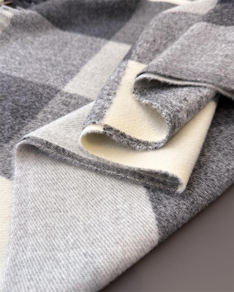 Winter Rainbow Plaid Women's Imitation Cashmere Scarf Warm Shawls and Wraps Thicked Pashmina Female Blanket Scarves