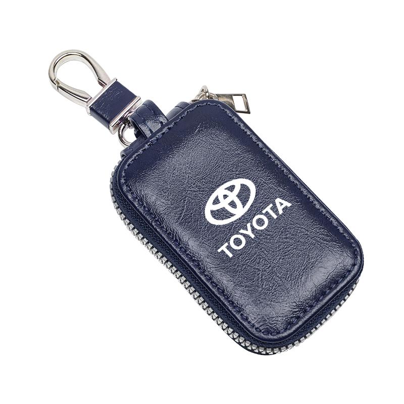 Car Key Bag Cover Keychain Ring Leather Protection Case For Toyota GR 86 Corolla RAV4 CHR Yaris Camry Prado Prius Avensis Hilux