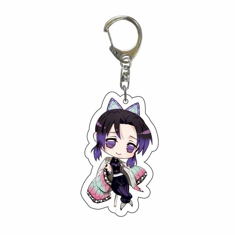 Keychain Pendant Anime Demon Slayer Kimetsu No Yaiba Kamado Tanjirou Double Sided HD Bag Pendant Gift For Fans Cosplay Props Jewelry Gift