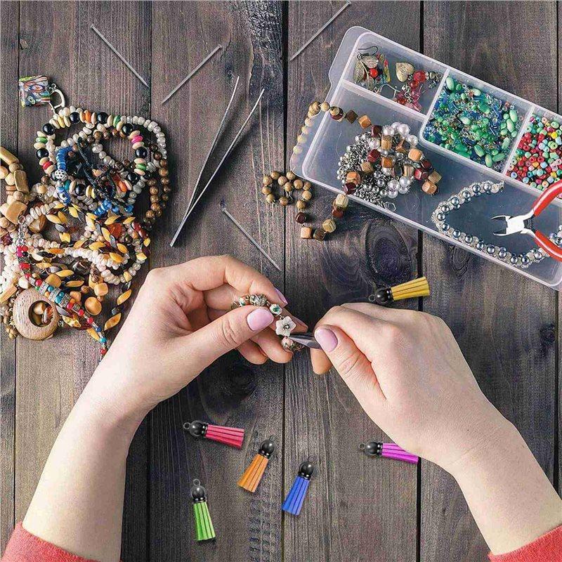 600Pcs Keychain Tassels Kit Leather Tassel Charms And Jump Rings For Jewelry Making, Keychain, Bracelets And DIY Craft