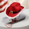 Fashion Santa Claus Party Christmas Luminous Cowboy Hat Western Red Felt Hats Wide Brim Cowgirl Hat Jazz Hat For Women Men