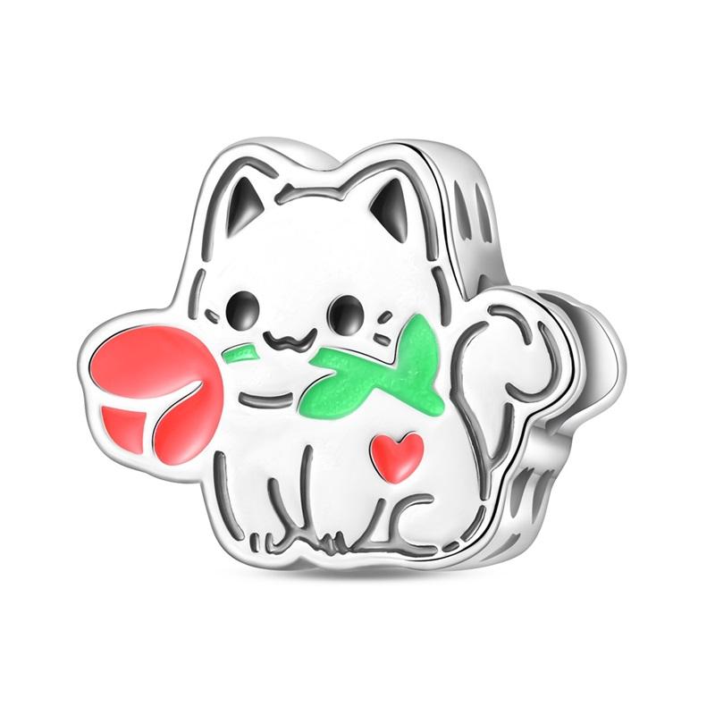 Christmas Series Copper Animal Charms Flowers Bead Pendant Fit Original Charm Bracelets Women Diy Jewelry Gift