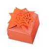 12 Count Tangerine Halloween Candy Boxes User friendly Paper Container With Eerie Pumpkin Designs