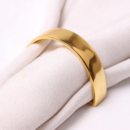 Napkin Rings Polished Zinc Alloy Modern Simple D-shaped Smooth Surface Half Round Napkin Ring Dining Room Accessories