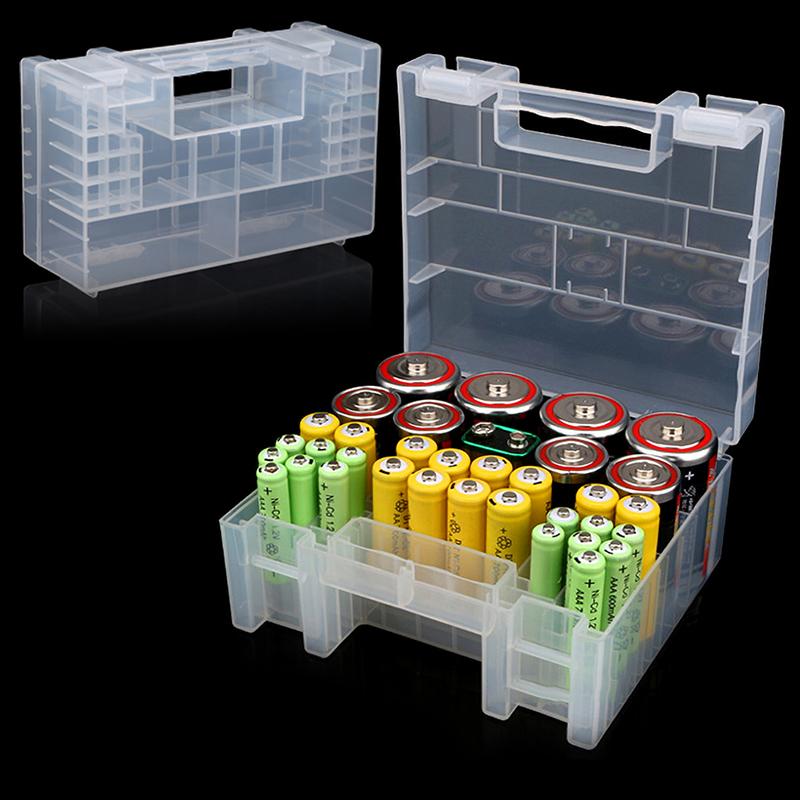 Plastic Battery Box Storage Case Holder Organizer For Aa Aaa C D 9V Batteries