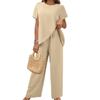 Women's Loose Casual Two-piece Set With Short Sleeves And Round Neck Loose Casual Irregular Suit