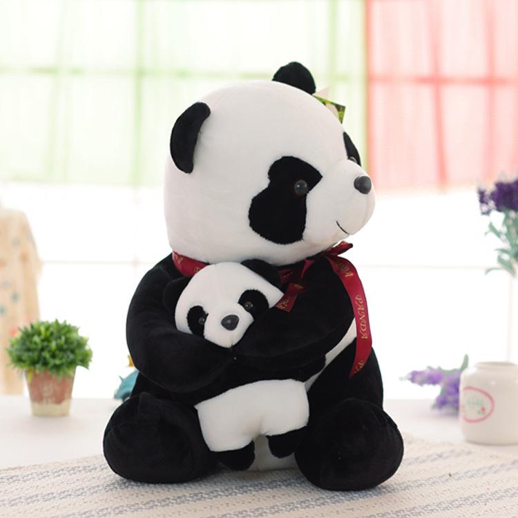

Cute Father and Son Panda Plush Toy - Stuffed Doll Pillow Creative Birthday Gift 25 cm