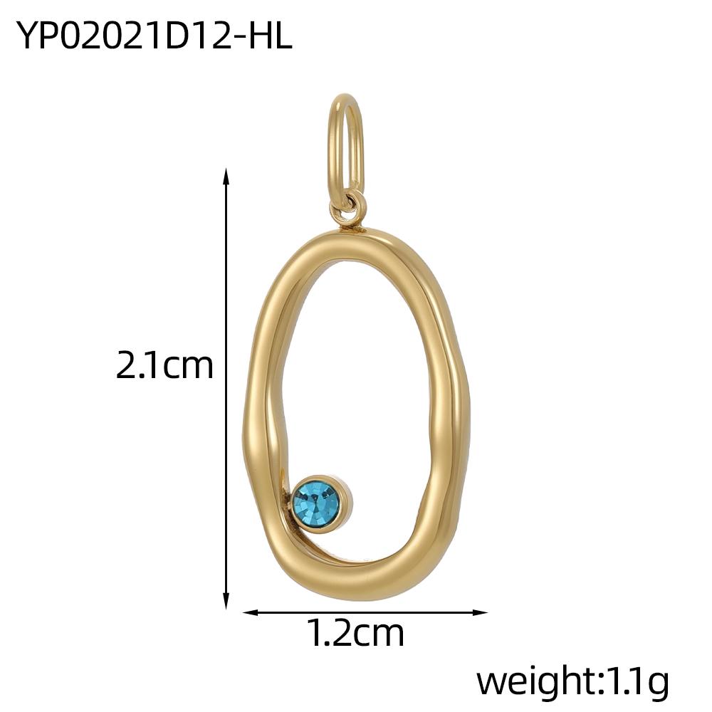 

CARLIDANA Irregular Colorful Zircon Stainless Steel Pendant Charms Women Hollow Luxury 12 Month Birthstone DIY Accessories