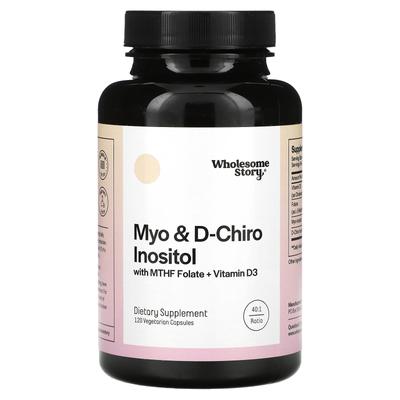 MTHF Folic Acid + Vitamin D3 Containing Myo & D-chiro Inositol, 120 Vegetable Capsules