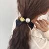 Simple and Elegant, High-end Pearl Leather Band Hair Tie, Bow, High-elasticity Leather Band Hair Band, Hair Tie