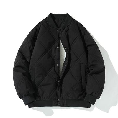 Winter Baumwollkleidung Herren Amerikanischer Trend Samt Verdickt Locker Warme Jacke Jungen Retro Baseballkragen Winddichte Jacke