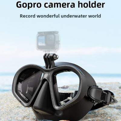 Schnorchelmaske, Schwimmbrille, Tauchen, Silikonrock, gehärtetes Glas, weites Sichtfeld, Training mit Nasenschutz, verstellbarer Riemen