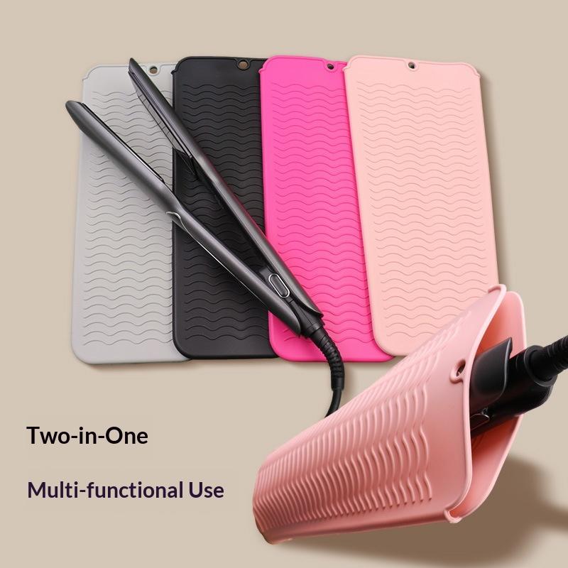 1 Stück Silikon Hitzebeständige Matte Tasche Aufbewahrungstasche Isolationsmatte für Haarglätter Hitzewellenstab Lockenstab Abdeckung