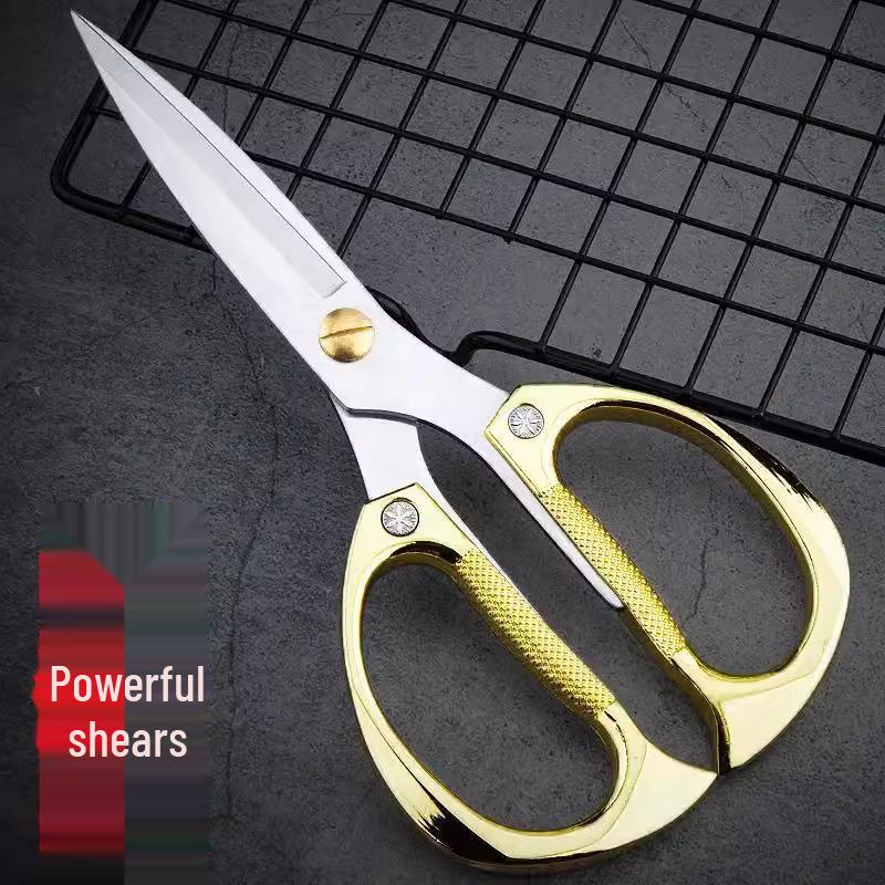 

Heavy-Duty Stainless Steel Kitchen Scissors for Chicken, Fabric, and Paper Cutting Stainless Steel Scissors - Silver - 1 Piece