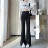 Women's High-Waist Black Flared Suit Pants - Slim Fit, Wide Leg, Spring 2024 Collection