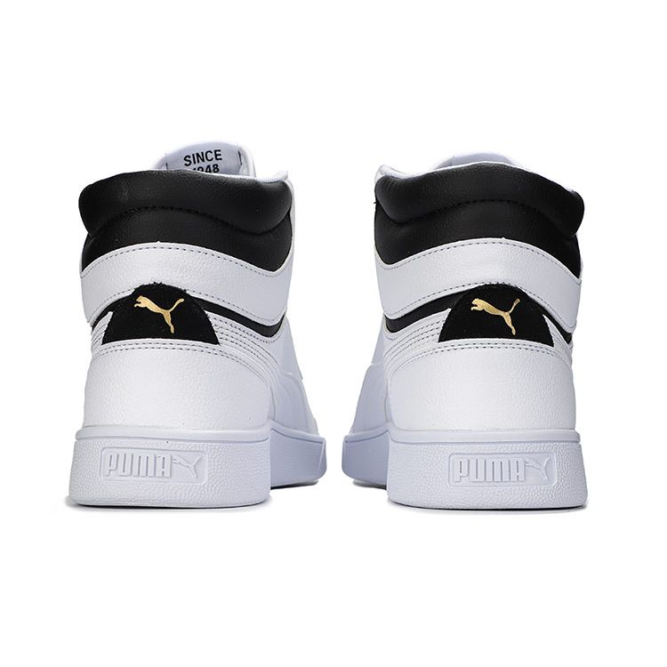 Puma Shuffle Mid Blanco Negro Oro Zapatillas Unisex Team-Gold 380748-01