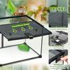 Glass Reptile Terrarium Insect Breeding Tank Vivarium Habitats with Thermometer for Lizards, Horned Frogs, Snakes, Spiders - Large 50 x 30 x 35cm