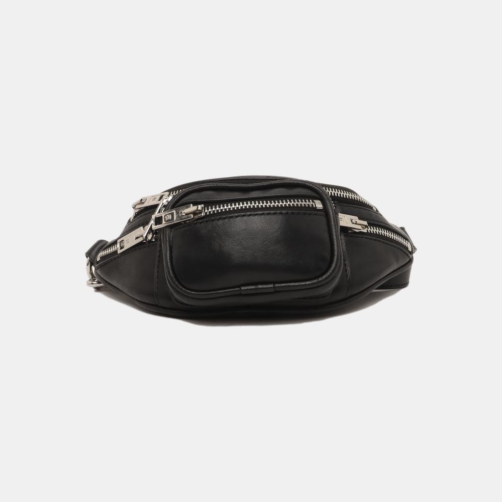 [Gebraucht] Schwarze Lammleder Mini-Hüfttasche - Sehr Gut #6OZCZM