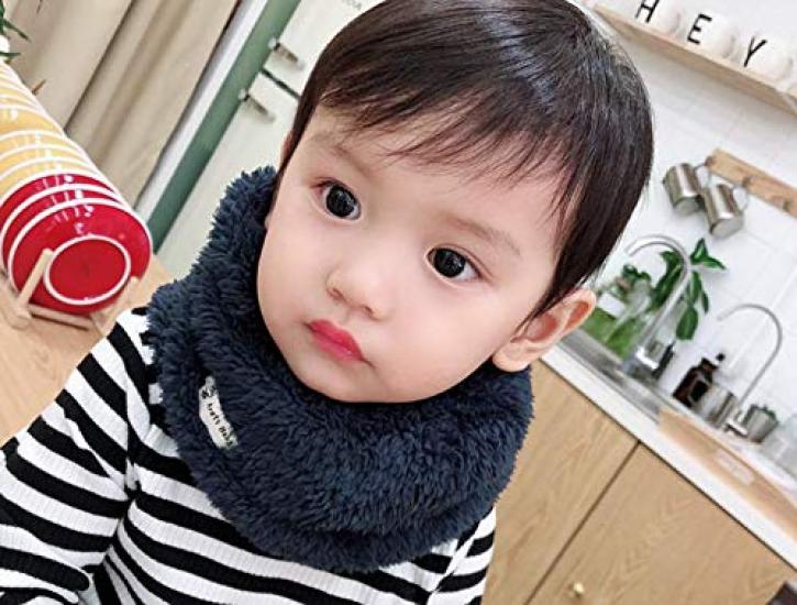 LYING Neck Cold Weather Scarf for Boys and Thick and Warm Boa Solid Toddler Warm Neck Cover for Autumn and Elementary School Cold Outdoor Fashion