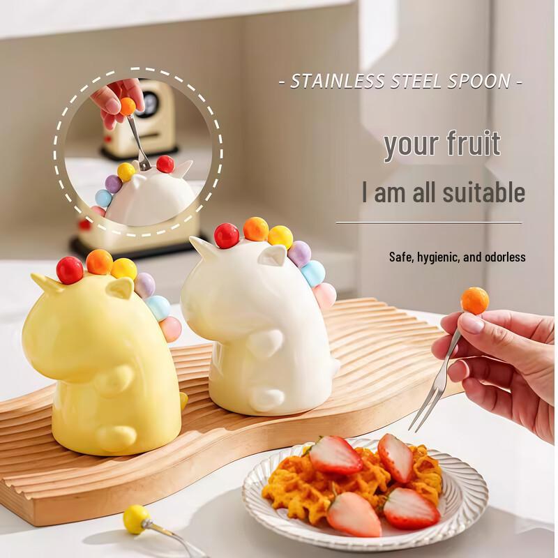 Zhaoran Unicorn Wooden Fruit Fork Set