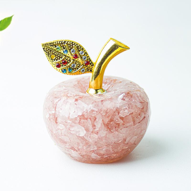 Resin Crystal Apple Figurine For Home Office Decor Gift For Teens Collectors