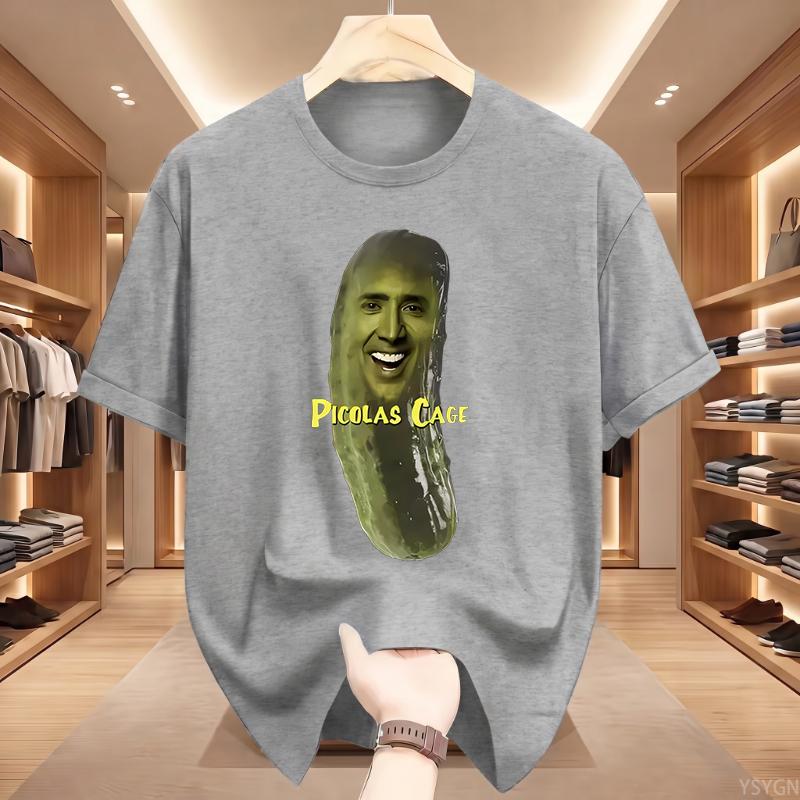 Picolas Cage Fun Nicolas Cage Meme Pattern Tshirt Men Women's Fashion Tshirt Short Sleeve Oversized T-shirt Tops