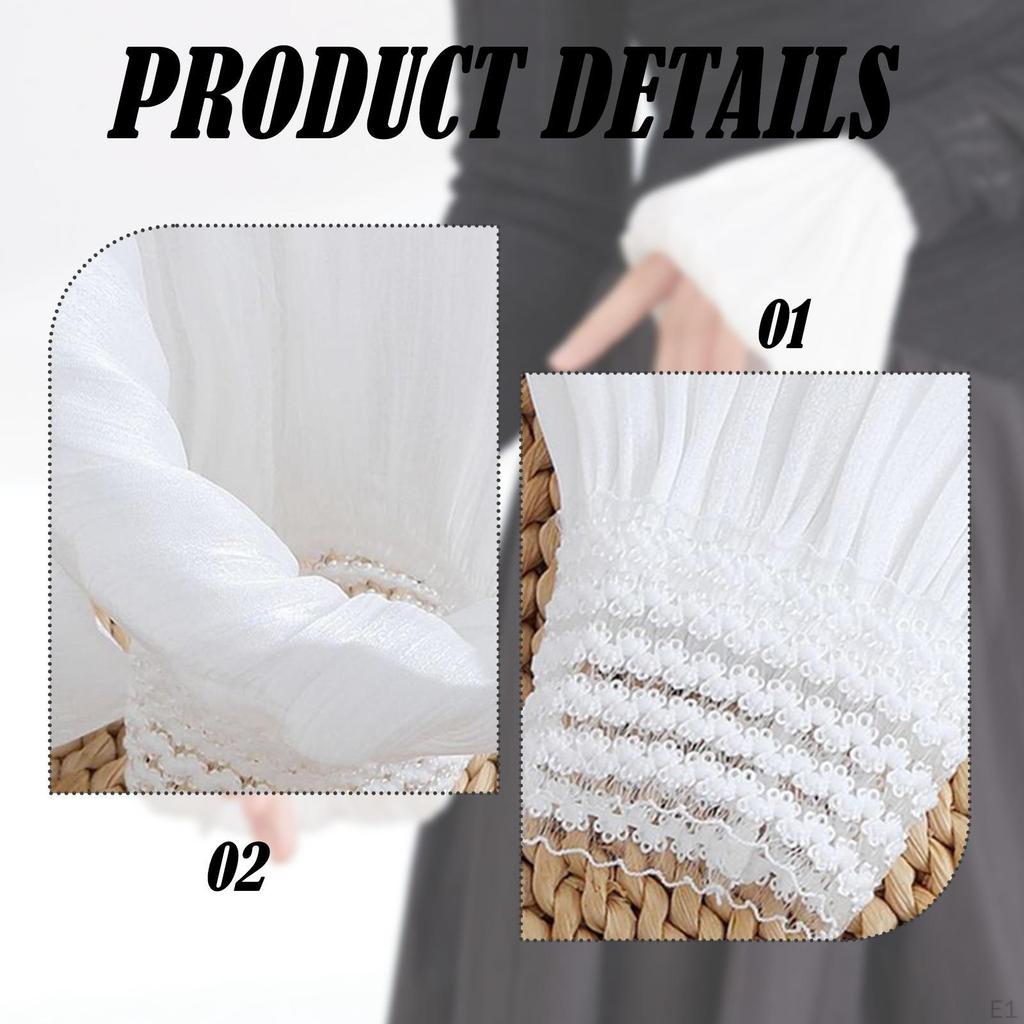 Floral Layered Lace Cuffs Washable Fashionable Breathable Comfortable 1 Pair