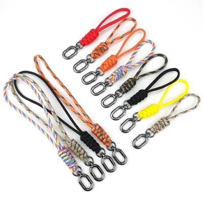 High Strength Paracord Keychain Lanyard 12cm Oval Buckle Anti-loss Backpack Keychain Outdoor Tool