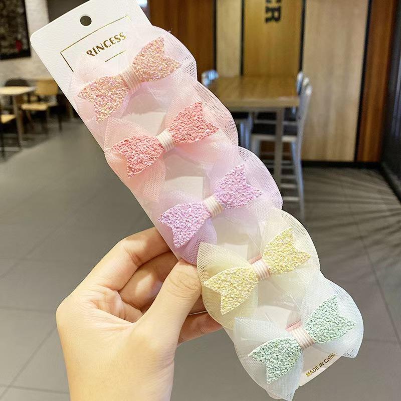 

5 шт./компл., милые заколки для волос для девочек, банты из чистой пряжи, детские заколки, заколки, аксессуары для волос для детей, заколка для волос с цветком, головные уборы