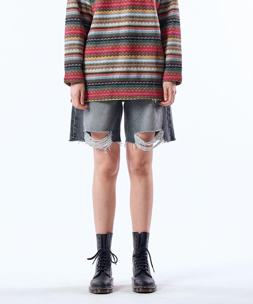 Pillogeulaem Retro Low-Rise Wide Shorts (Black)
