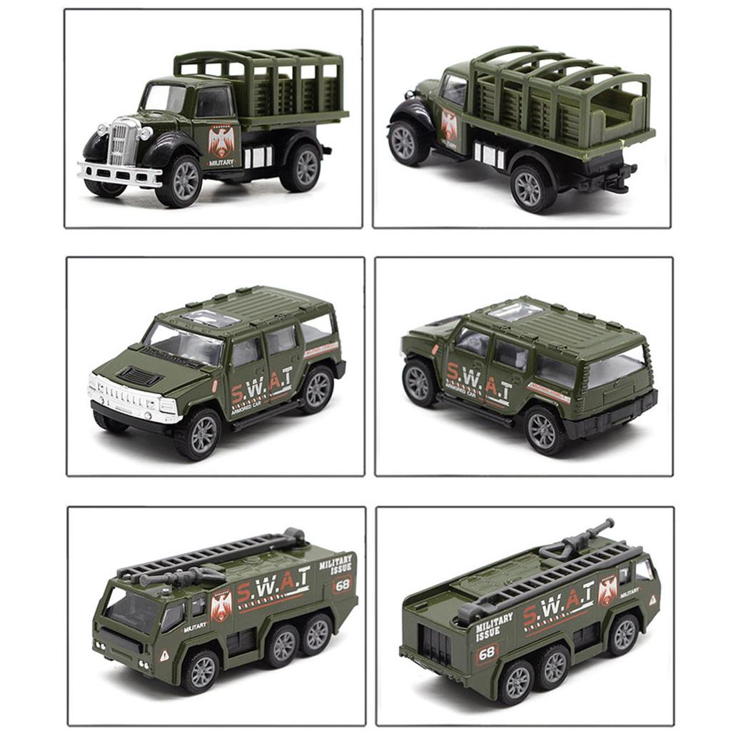 6 Pcs Toy Cars Set Simulation Interactive Educational Pull Back Vehicle Toy Set for Kids Type A