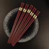 5/10 Pairs 24.9cm Red Reusable Chopsticks Sushi Sticks Non-Slip Chopstick Korean Japanese Food Chinese Chopsticks Set