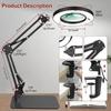 10 Brightness Levels USB Table Light Metal Construction Adjustable Folding Arm Lamp Long Arm Clip On Design Desk Lamp Desk Work