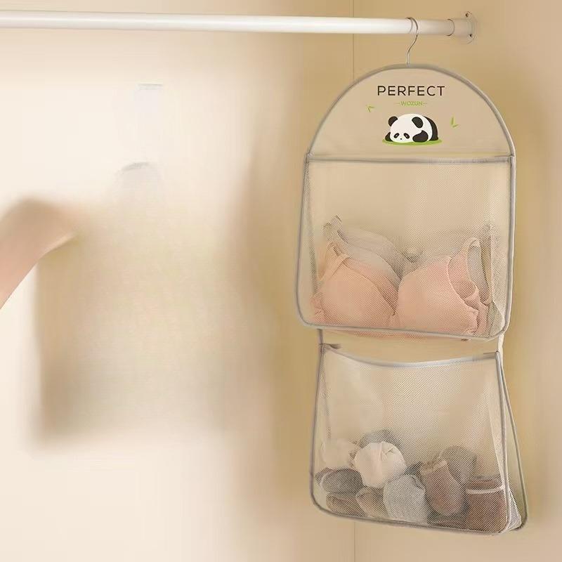 Socks Storage Hanging Bag Wardrobe Dormitory Storage Mesh Pocket Underwear Storage Wall Hanging Finishing Storage Bags