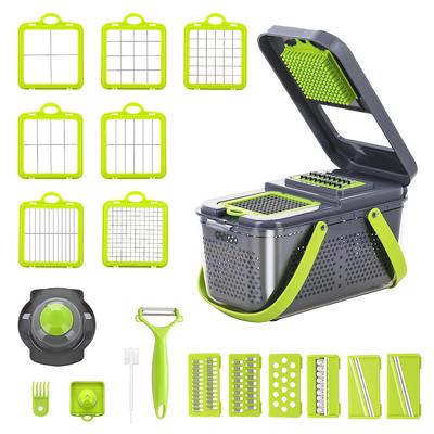 Vegetable Chopper with Container 22-in-1 Veggie Choppers and Dicers Food Chopper Cutter -13 Blades