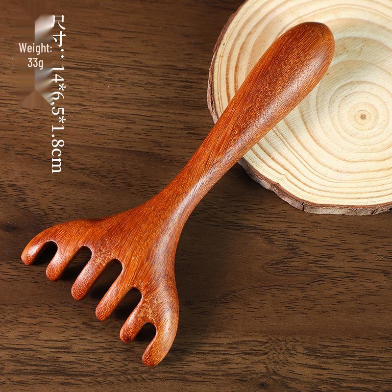 Non-Pear Wood Meridian Massage Brush: Full Body Meridian Dredging, Fat Burning, Abdomen Scraping with Pure Brass.
