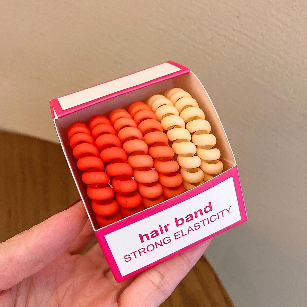 6-teiliges Set mit hochelastischen Haargummis, buntem Haarseil aus Gummi, Telefonleitung, Pferdeschwanz, Haargummi, süßes Mädchen-Haar-Accessoire für Frauen