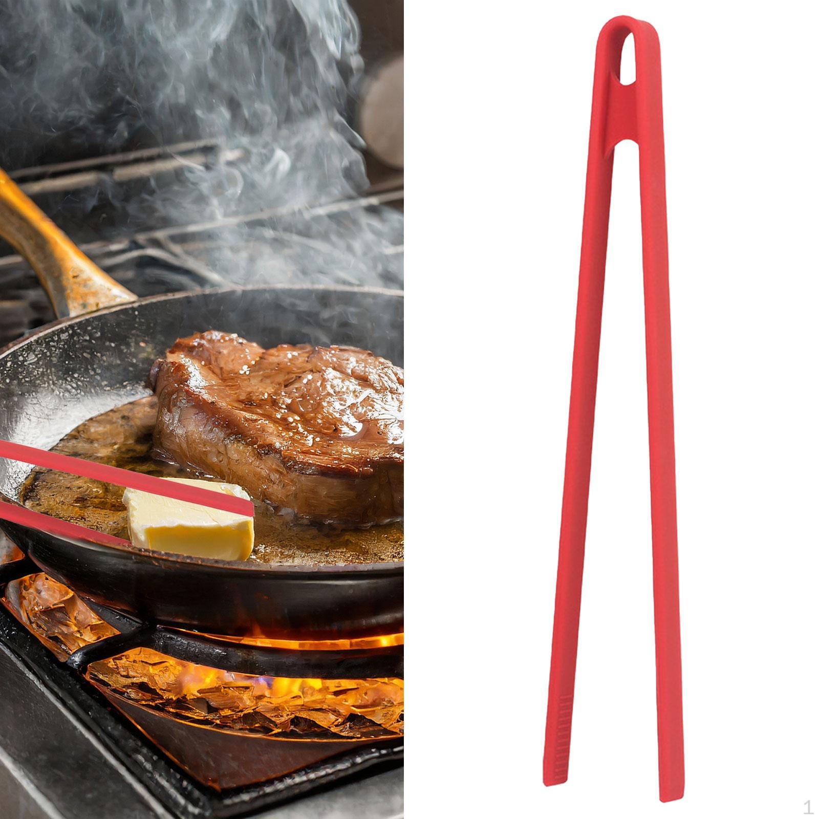 

Щипцы для барбекю из нержавеющей стали для приготовления пищи на открытом воздухе красный