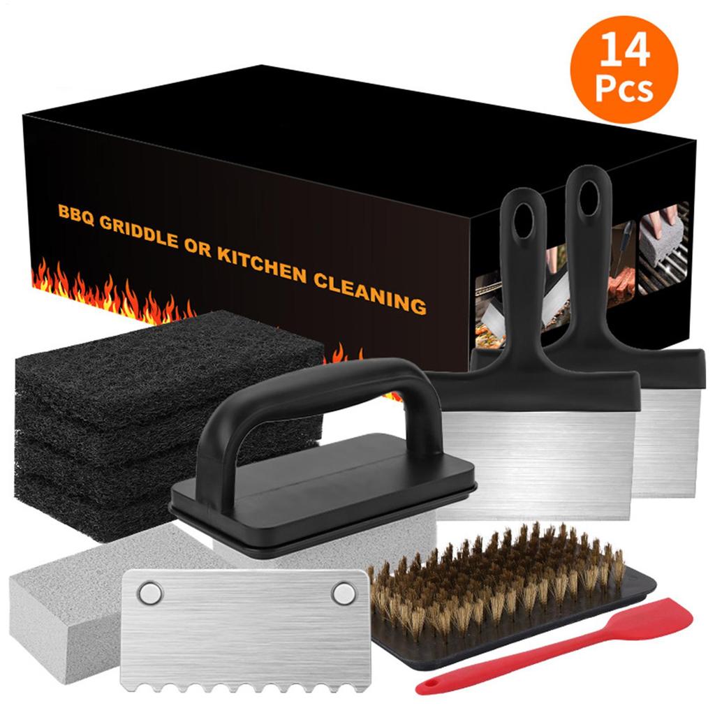 Grillreinigungskit Grillreinigungspads Hitzebeständiger Schrubber Ergonomisch Für Schaufel Kochutensilien Picknick Kochgeschirr Food Truck