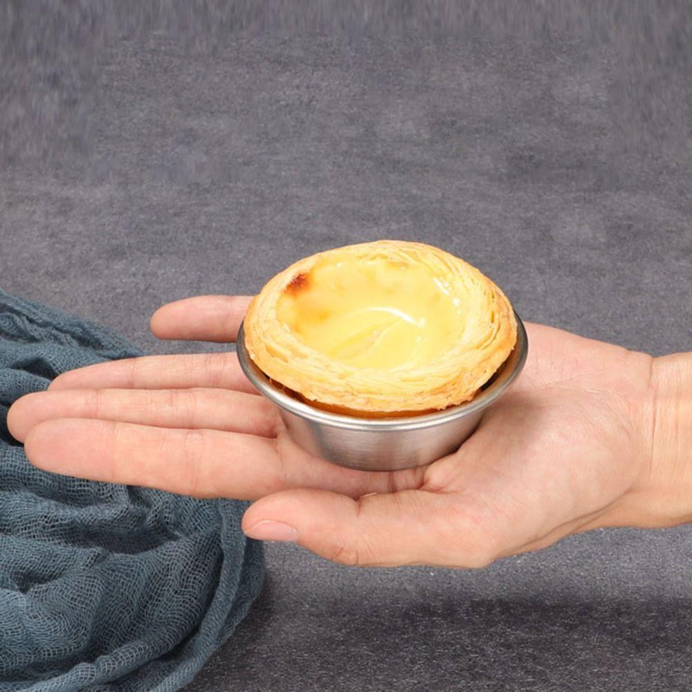 

5pcs Round Cookie Mold Stainless Steel Muffin Cake Pans Multifunctional Sauce Cup Ketchup S
