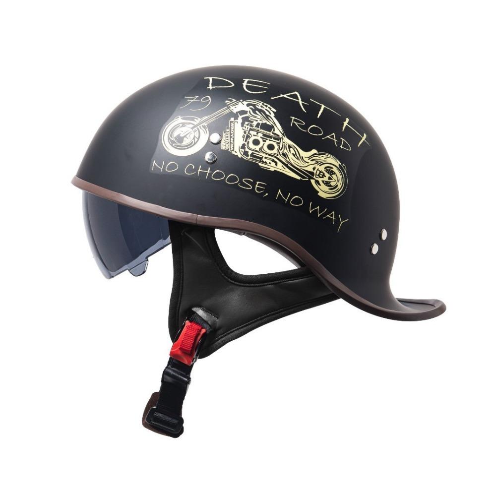 

Motorcycle retro locomotive half helmet four seasons universal electric motorcycle unisex riding helmet M