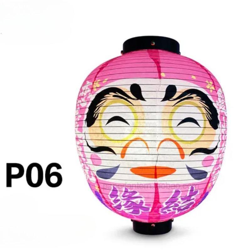 27x35cm Japanese Style Wish Dharma Hanging Lantern Sushi Pub Bistro Restaurant Izakaya Decor Colorful Round Lanterns